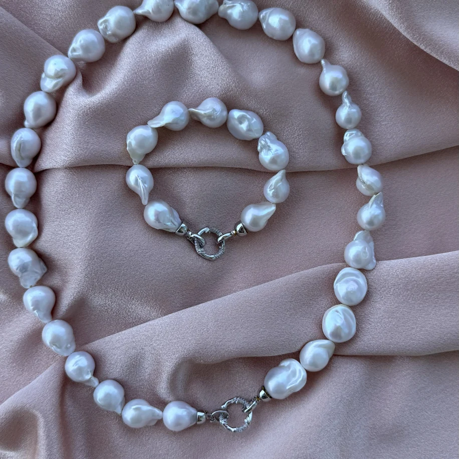 Beyaz Barok İnci Set