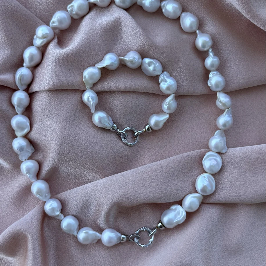 Beyaz Barok İnci Set