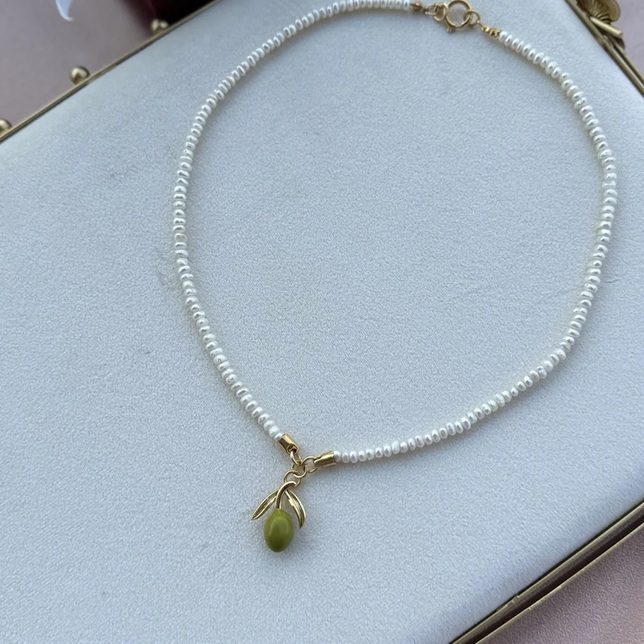 Kum İnci Olive Kolye